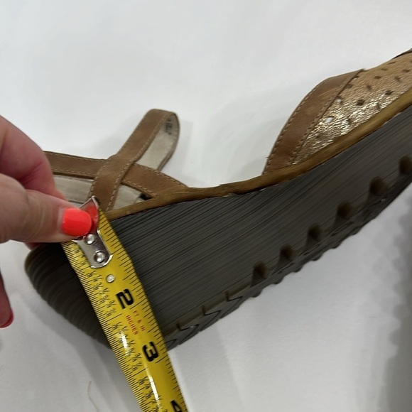 Fly London Yumo leather wedge sandals size 41. Brown and gold. - Picture 11 of 12
